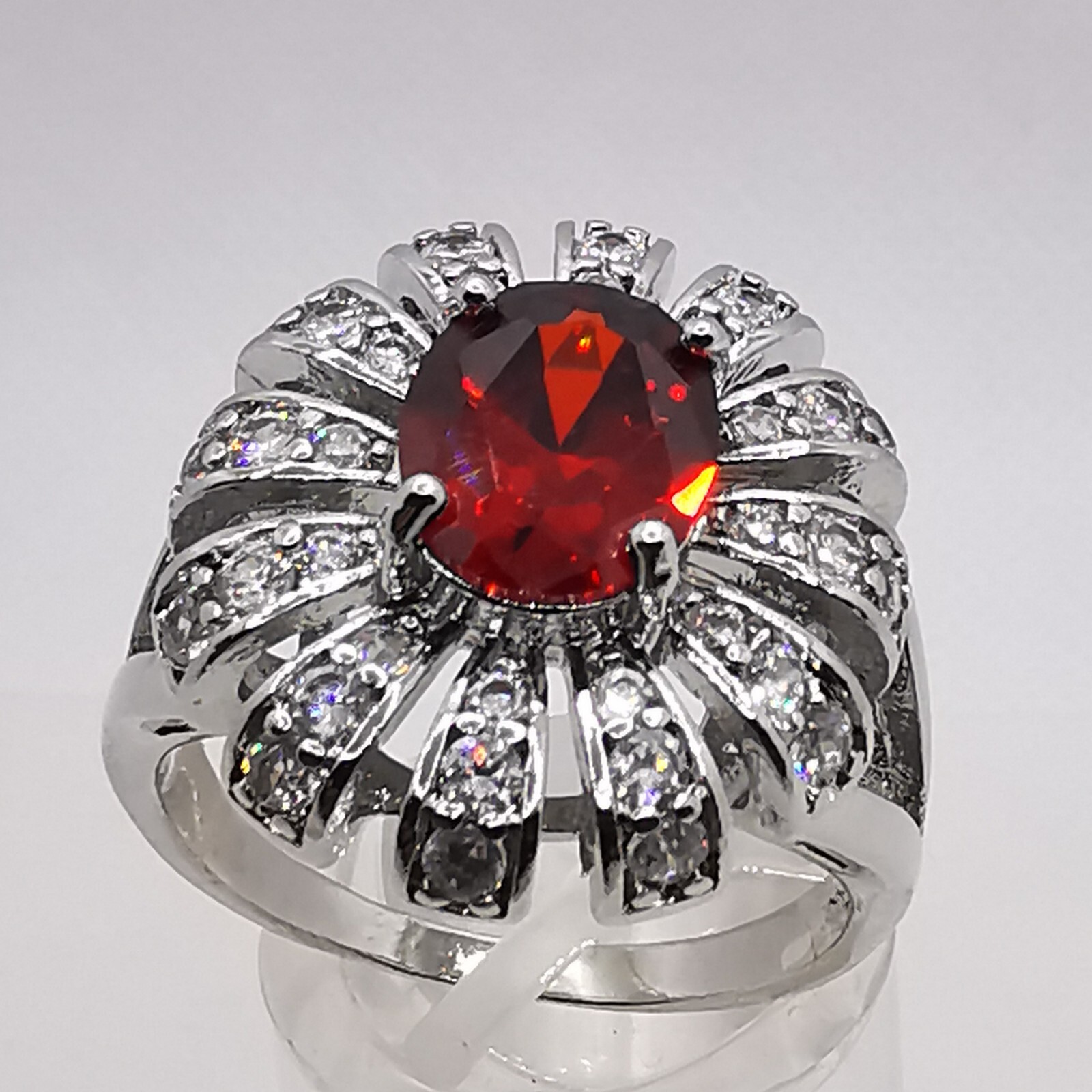 Ladies Ring Ruby Gemstone Sterling Silver Handmade, MINT!