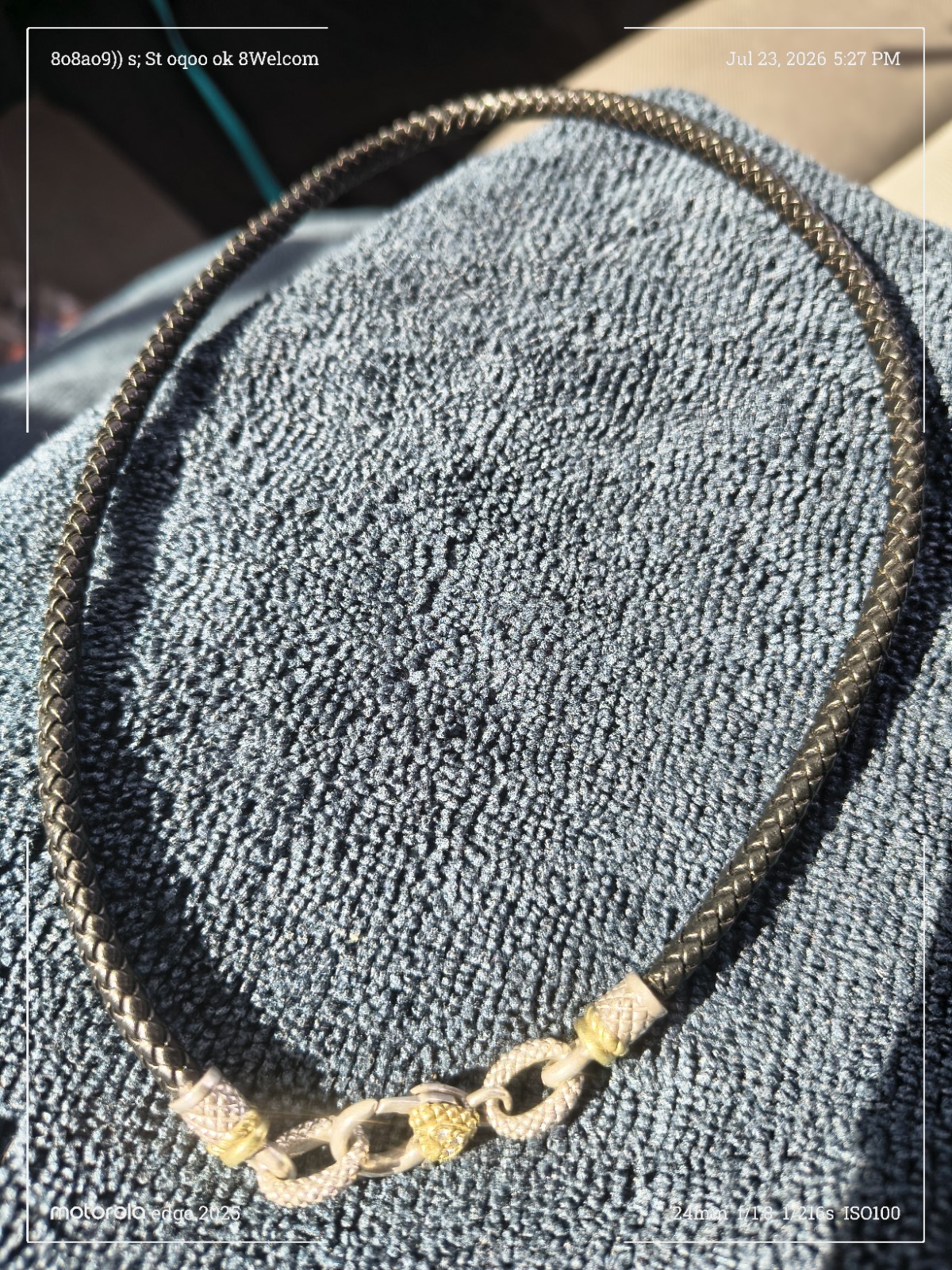 Hard To Find Judith Ripka 18k, 925, And 3 Diamond Heart Pendant Leather Choker