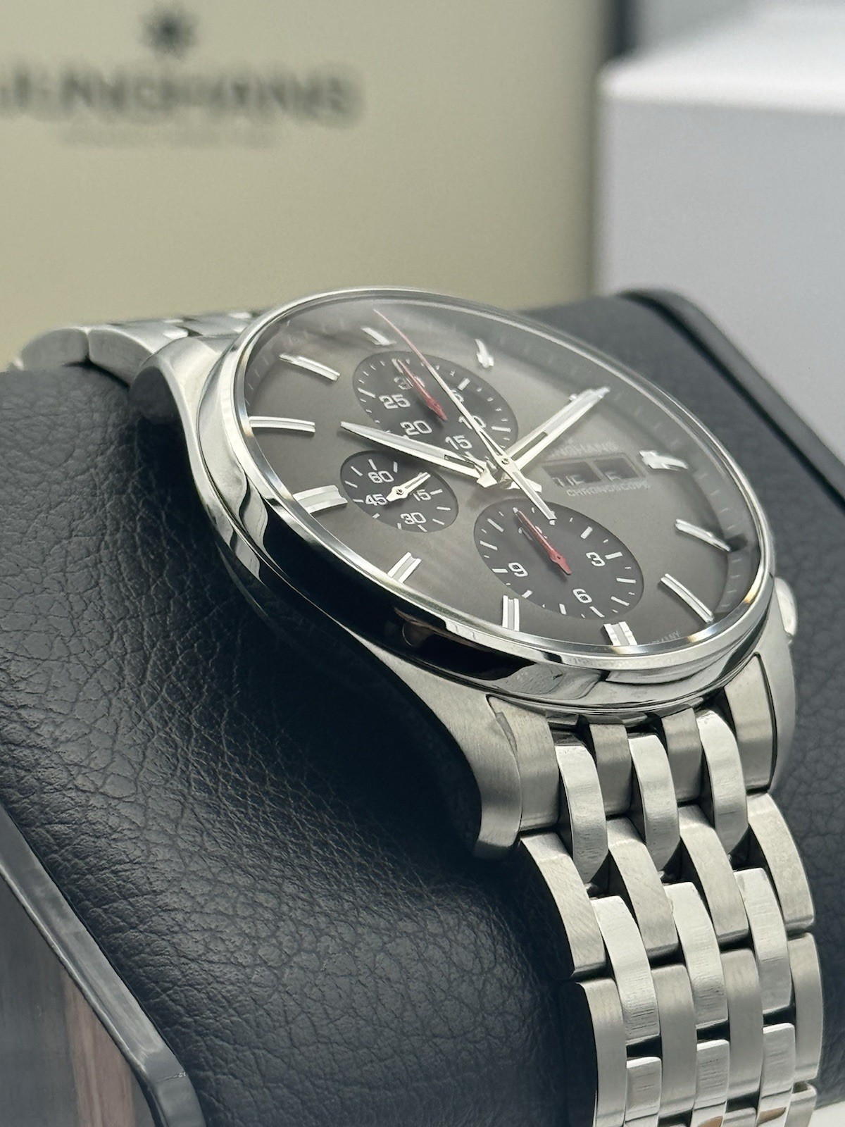 Junghans Meister S Chronoscope 45mm Green Dial Watch 27/4023.45 *FULL SET!*