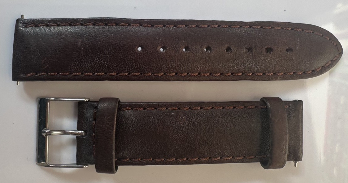 20 mm Gucci Brown Leather Watch Strap with Silver Buckle New without tags