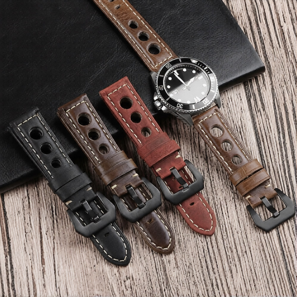 New Correa De Reloj De Piel De Vaca Pulsera De Cuero Genuino De 20mm 22mm Y 24mm