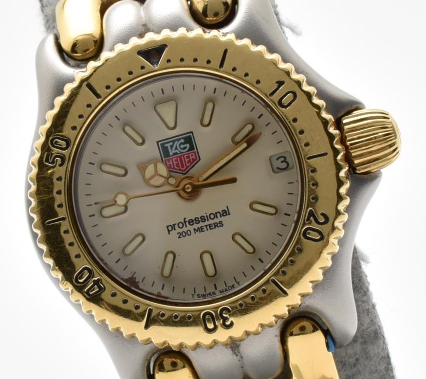 【NEAR MINT】TAG Heuer SEL S95.708 Vintage Quartz Watch Gold Silver Cream Dial