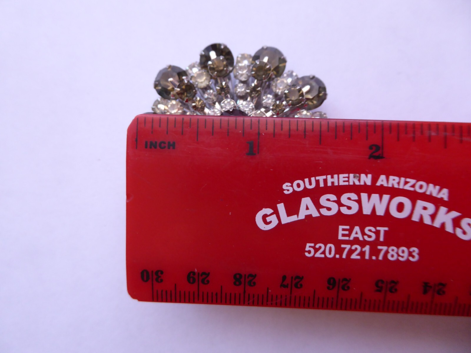 Retro Brooch Art Deco Glass Rhinestones Starburst Lilac Pin Grandma’s Closet