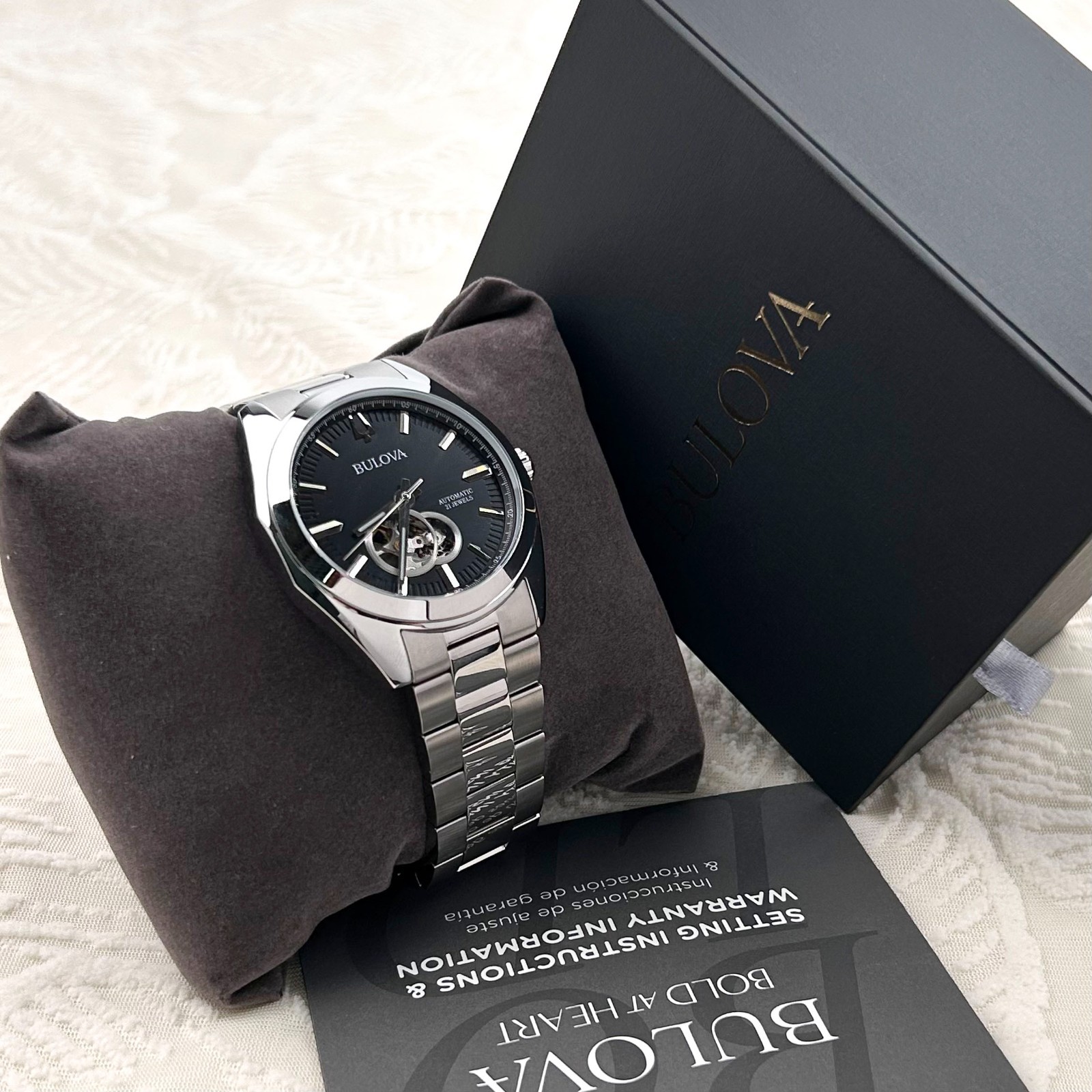 Bulova classic Surveyor 96A270 Black Dial Men’s Automatic Chronograph 42mm