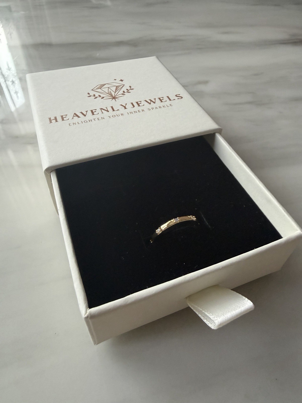 18k Gold Plated 925 Sterling Silver Filled Cubic Zircona Dainty Thin Ring Gift