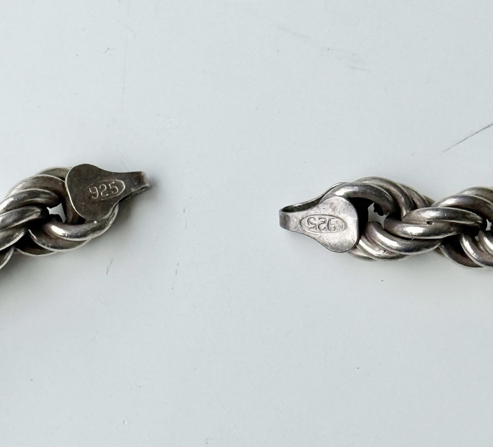 Vintage Sterling 925 Silver 4mm Twisted Figarope Link 27″ Chain 79g No Clasp