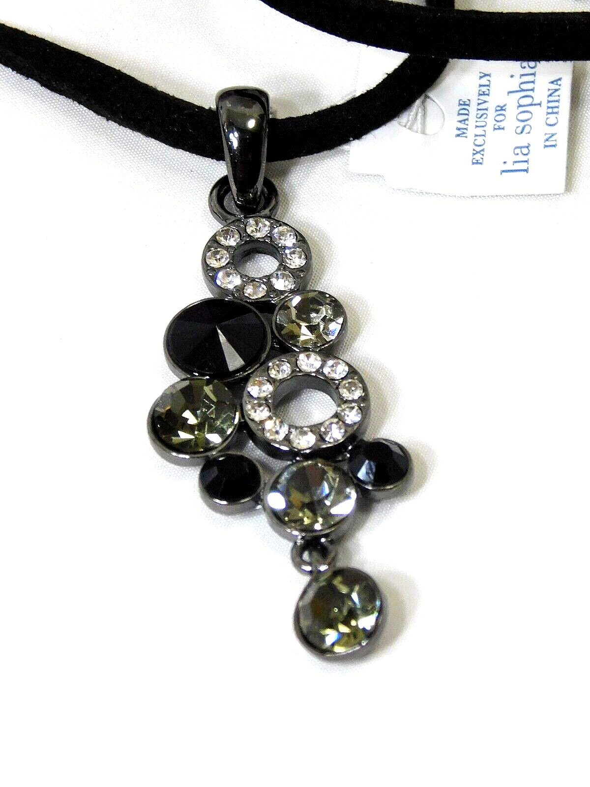 Beautiful Lia Sophia SEQUINE Pendant/Slide, Cut Crystals, Pendant Only-No Chain