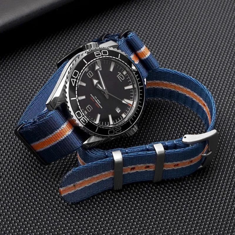 Soft Nylon Watch Strap for Omega Seamaster 007 Canvas 20mm 22mm Replacement Band