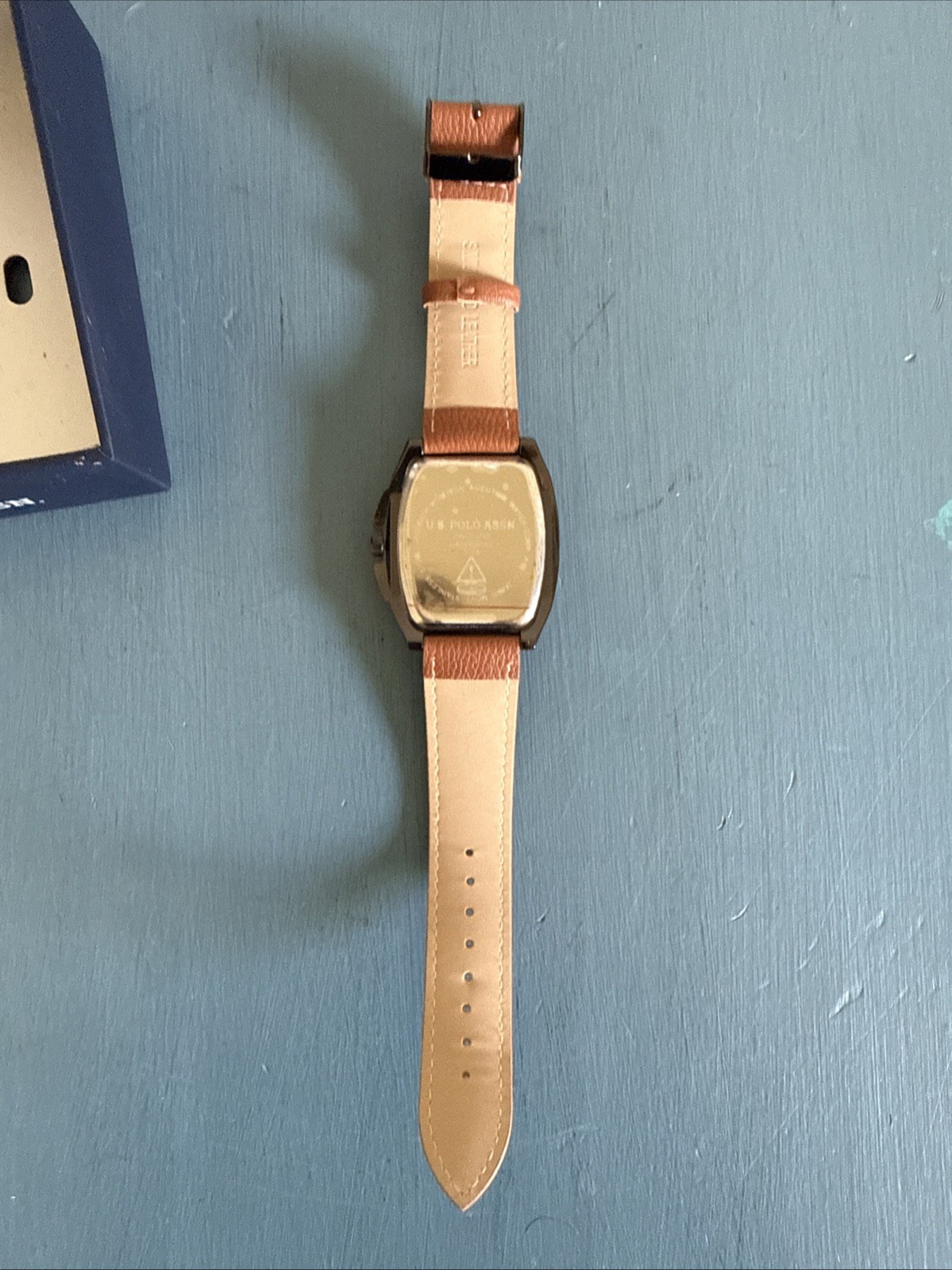U.S. Polo Assn. Quartz SR626SW Stainless Steel Wrist Watch for Men Leather Band