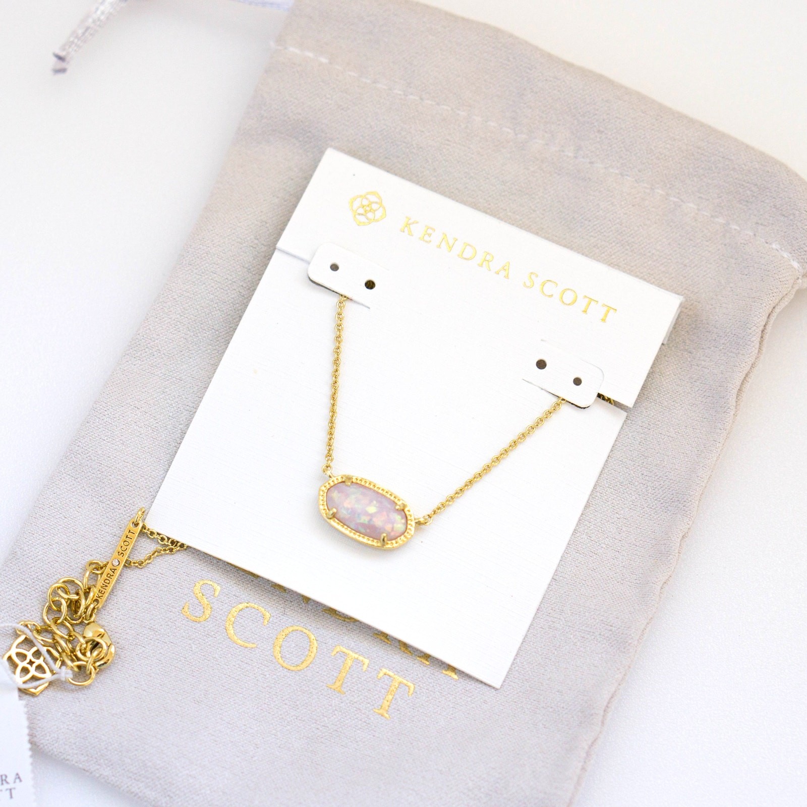 Kendra Scott Elisa Gold Short Pendant Necklace White Opal