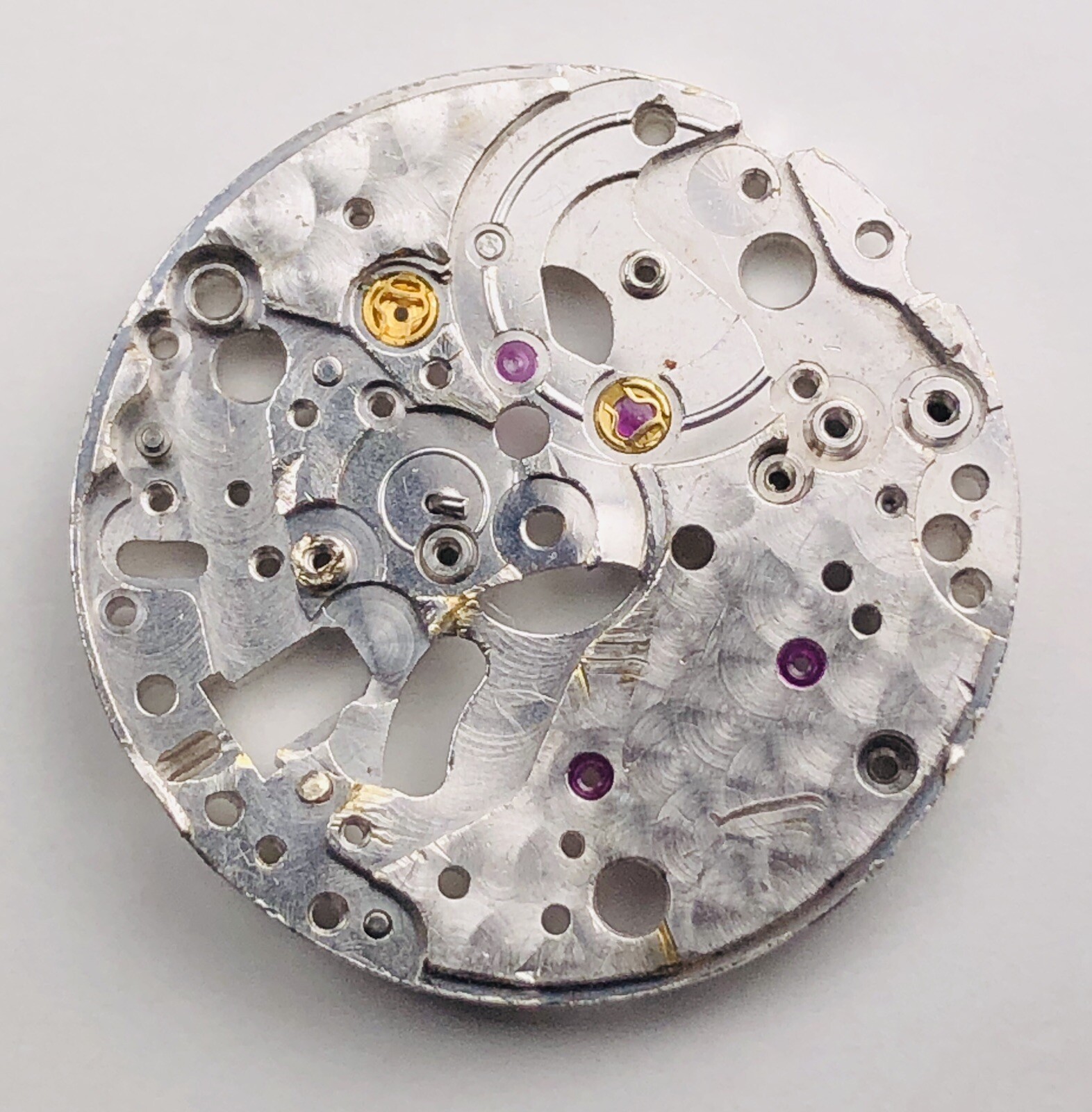 ROLEX Cal 2130-100 Main Plate with slight bend can be used For Jewels/springs