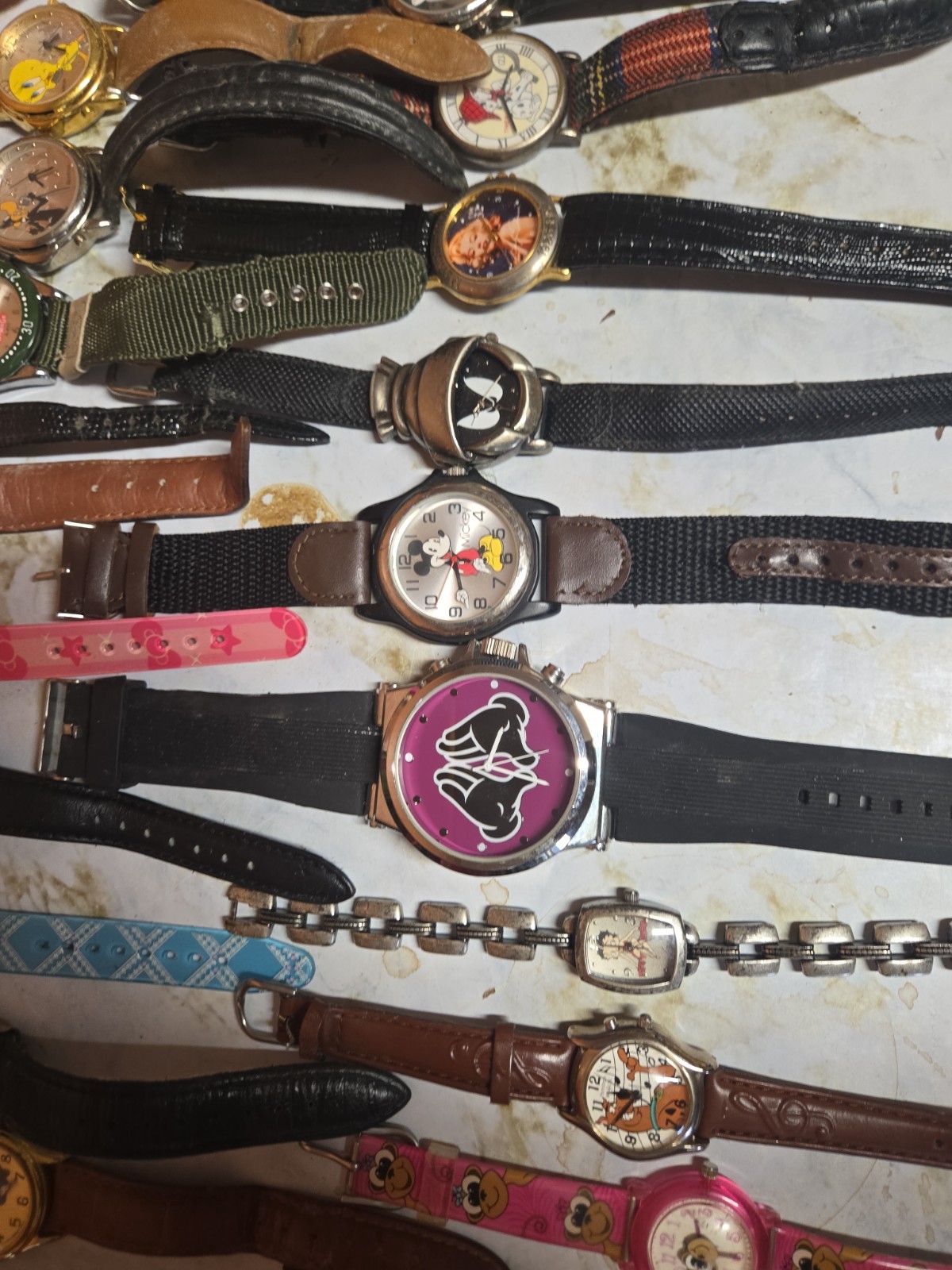 Large Watch Lot Disney Cartoon Looney Tunes Etc 31 Total