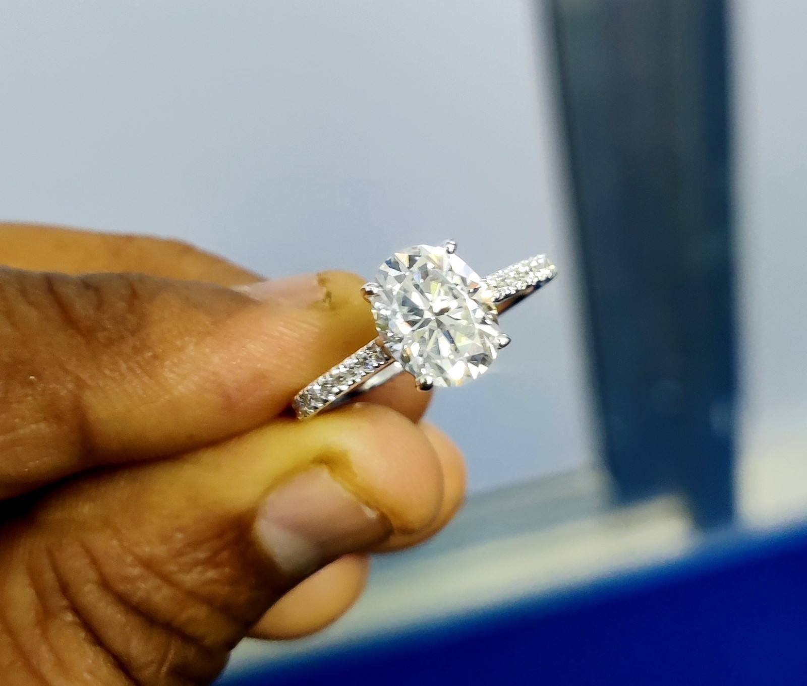 1.20Ct Oval Lab Created Diamond Solitaire Engagement Ring 14KWhite Gold Plated