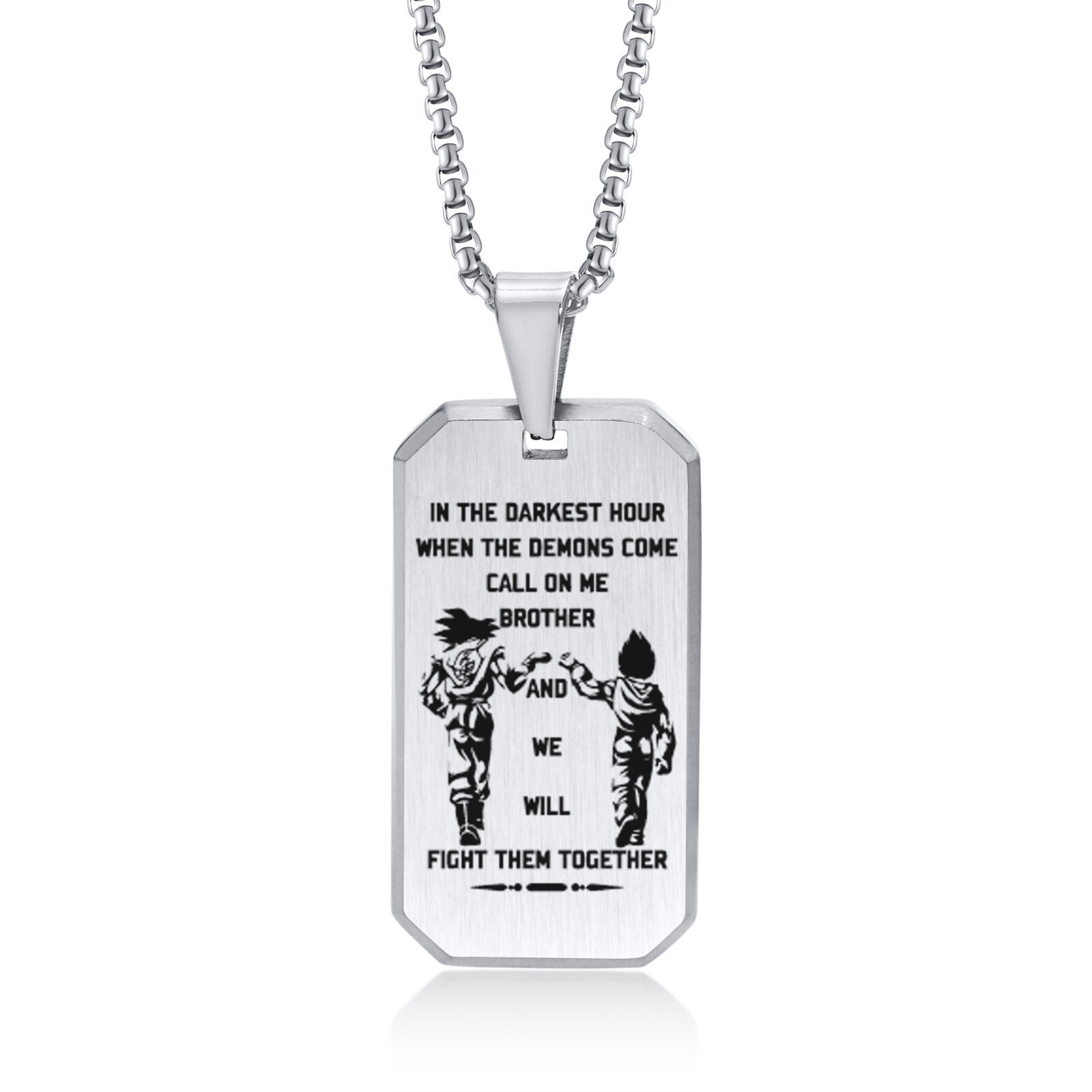 Stainless Steel Brother Dog Tag Necklaces Chain Free Custom Daily Wear Stylish