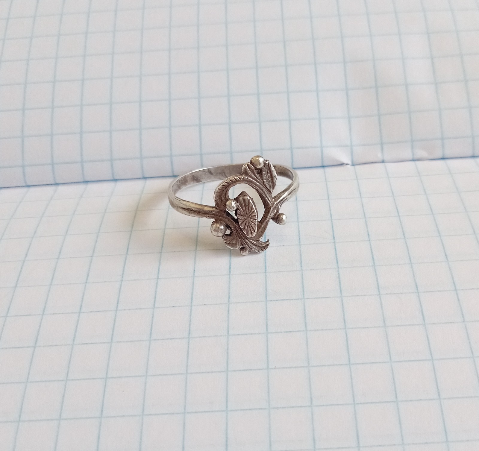 Vintage Beautiful Ring Sterling Silver 925 test Ukraine Women’s Jewelry size 8.5