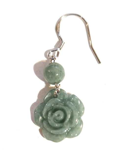 Sterling Silver 925 Jadeite Jade Earrings Free Shipping