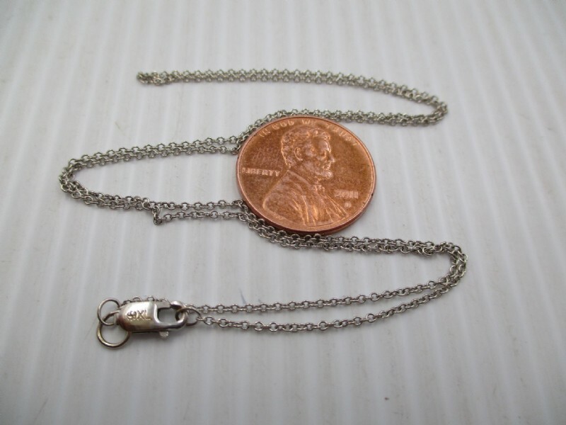 17.5″ 14K White Gold 1.0mm Rolo Chain Necklace – 1.604 grams Excellent Condition