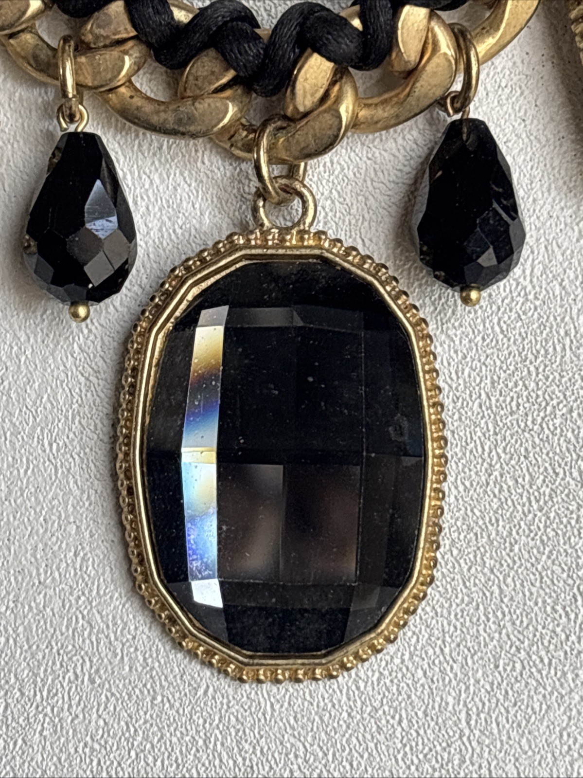 Park Lane Fascinated Necklace Satin Brushed GoldTone Black & Joan Rivers Earring