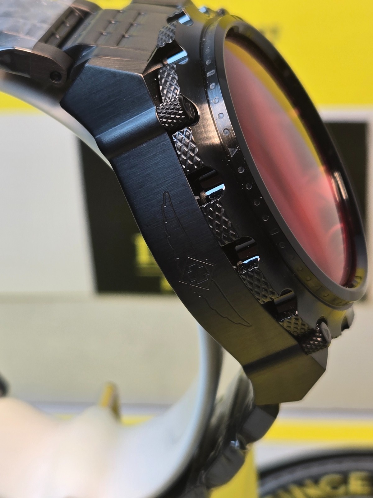 Invicta Coalition Forces Spline Mens Watch 50mm Black w/ Red Iridescent Dial NEW