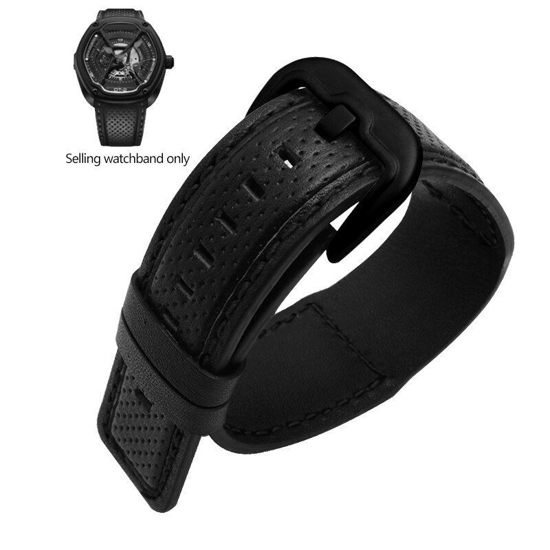 Genuine Leather Watch Band Fit For Dietrich Suunto OTC-AO1 OT-3 Stitches Belt