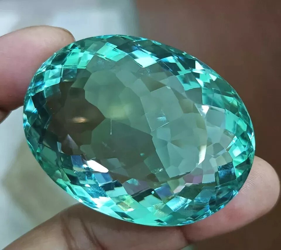 Natural Ocean Blue Huge Topaz Oval Cut Brazilian 220-222Ct Certified Gemstone