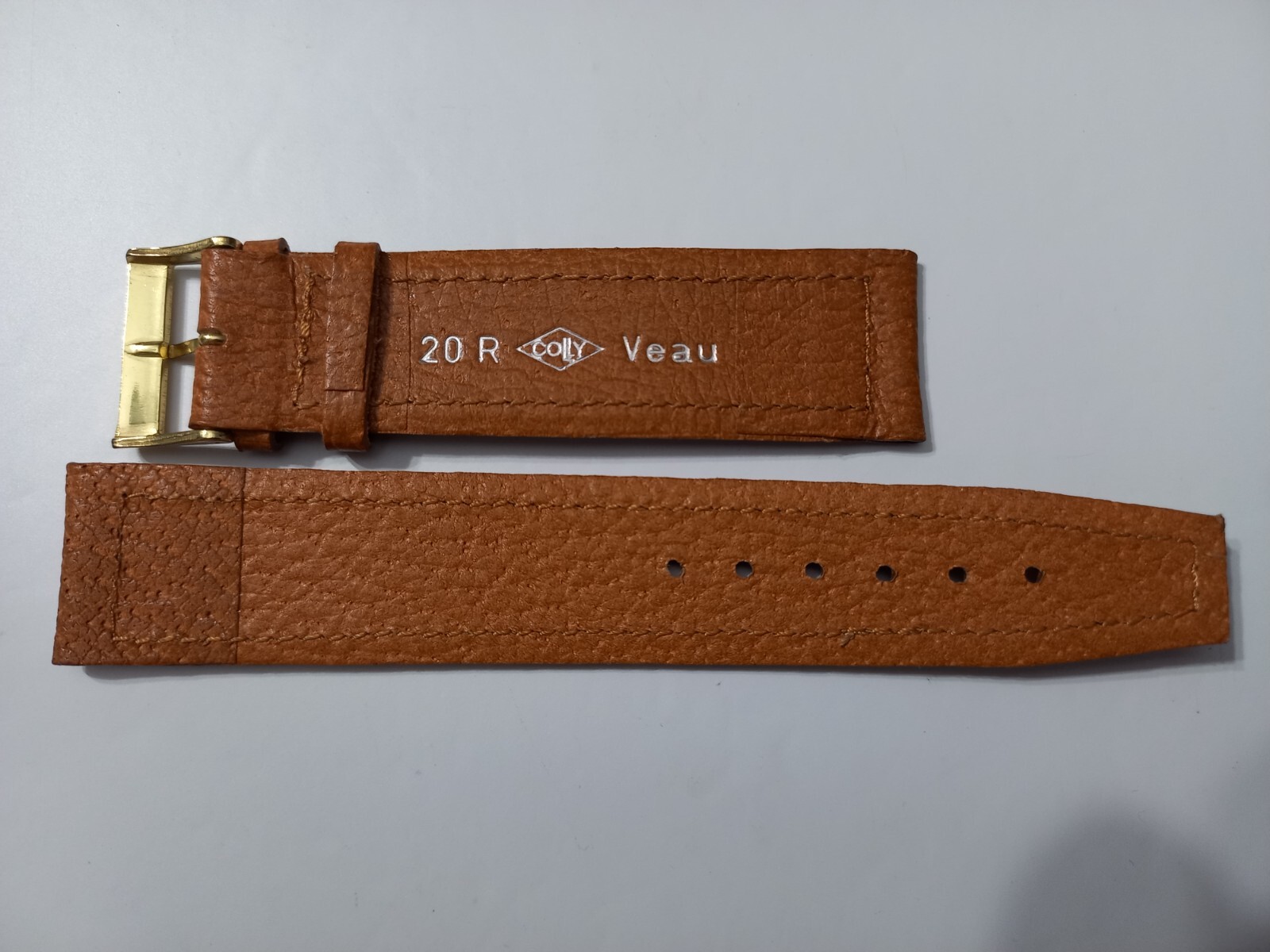 RARE VINTAGE 1960-70’S 20MM SWISS MADE HONEY BROWN CALF SKIN LEATHER BAND STRAP