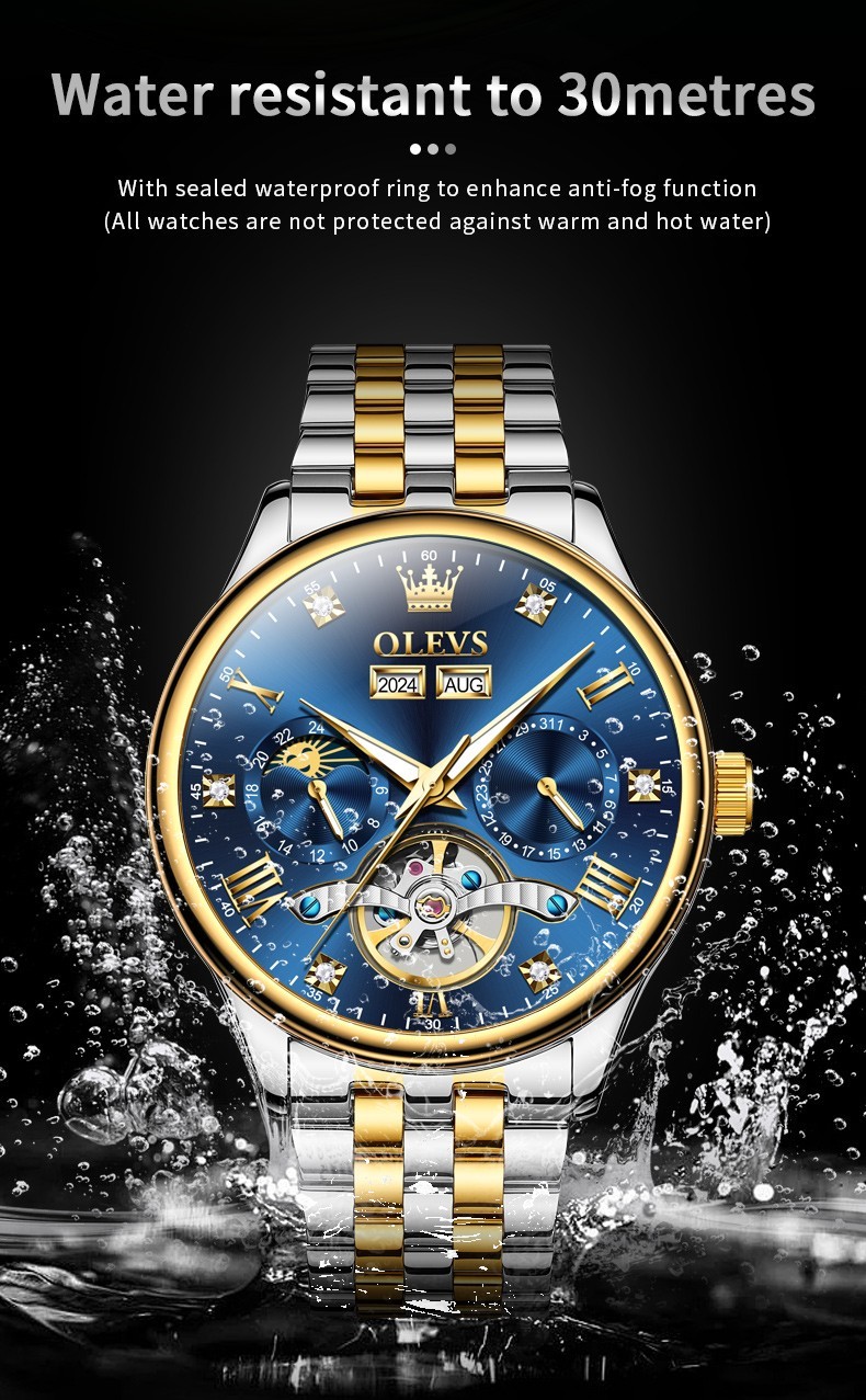 OLEVS 7023 High Quality Stainless Steel Strap Business Gents Automatic Watch