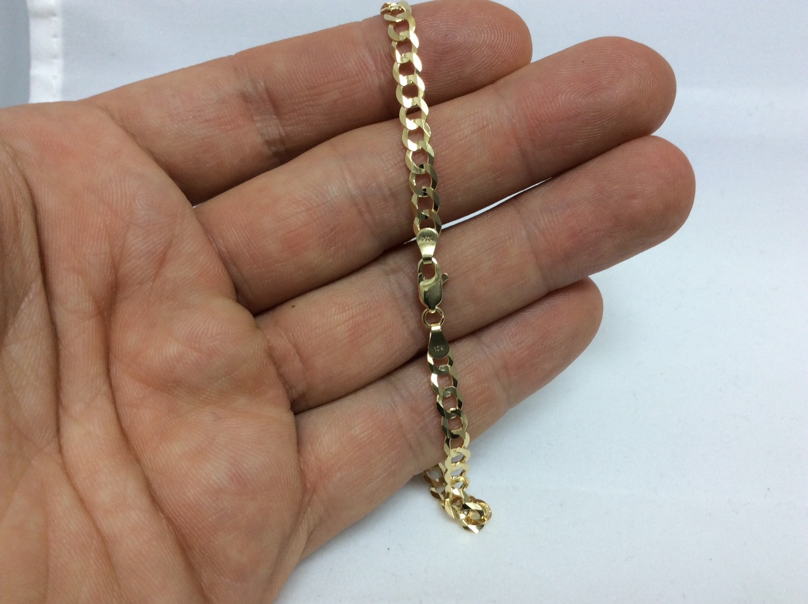 4.90 Grams 4.5mm 8.5″ Mens 10k Yellow Gold Franco Curb Cuban Miami Bracelet