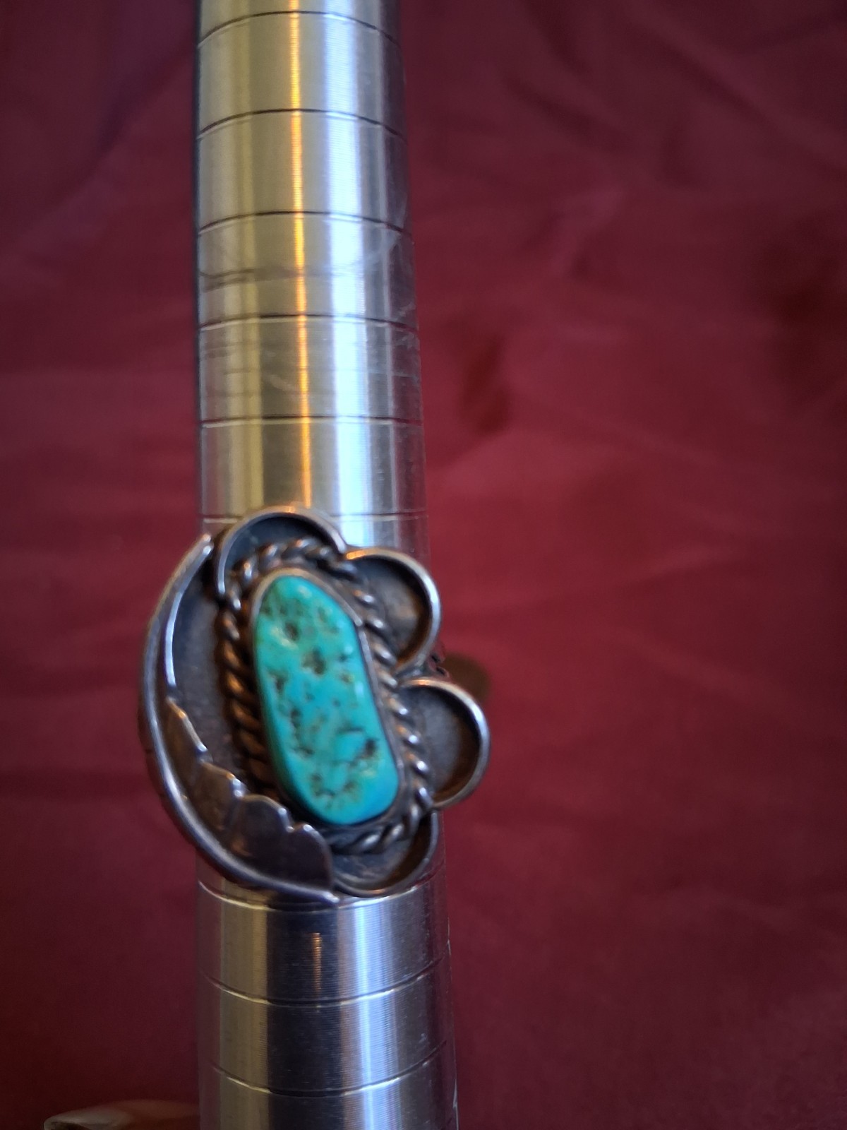 Vintage Native American Old Pawn Fleather Ring Size 7.5 Unsigned