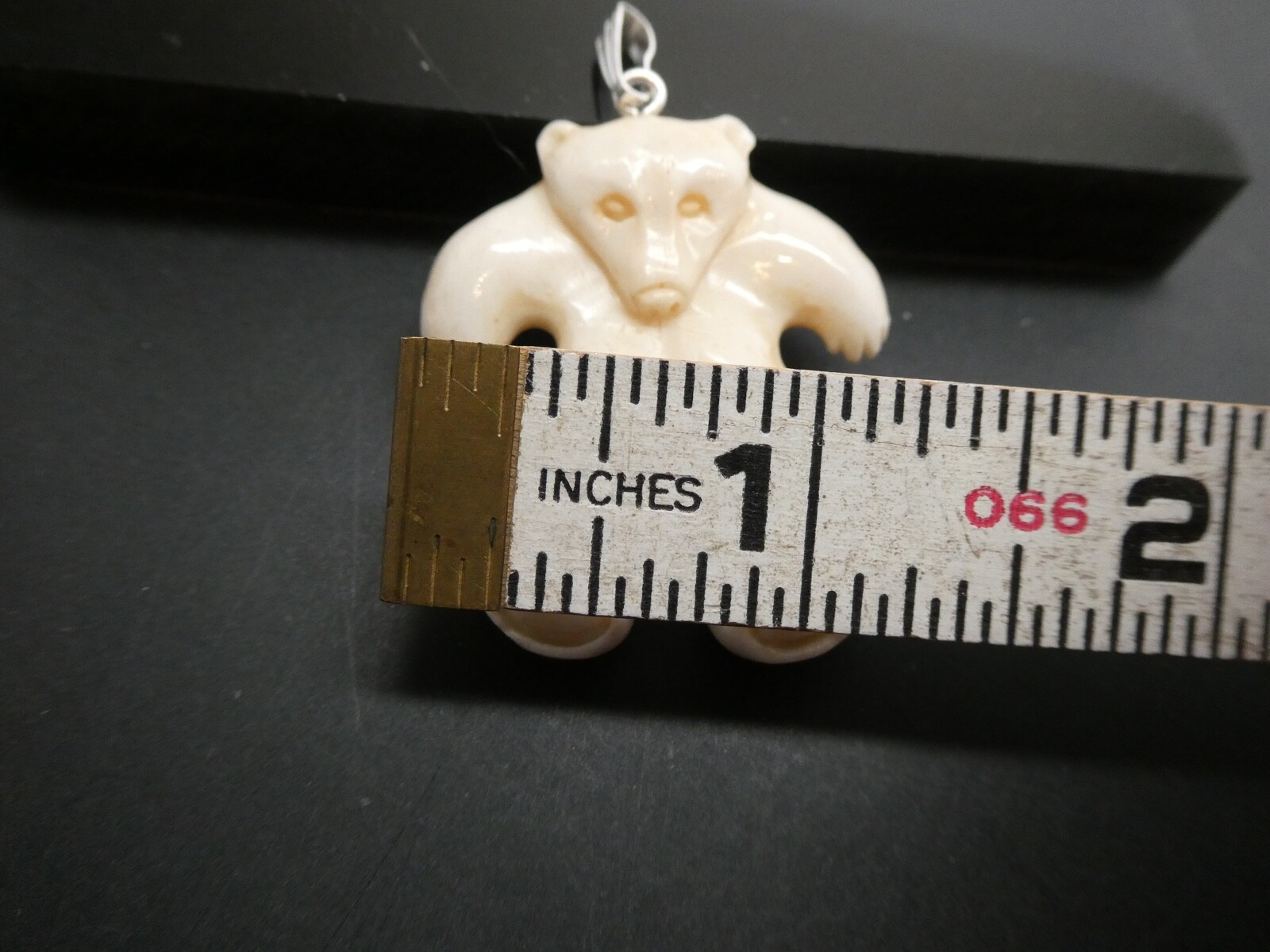 Polar Bear Carved Water Buffalo Bubalus Bubalis Bone Pendant Necklace With Cord