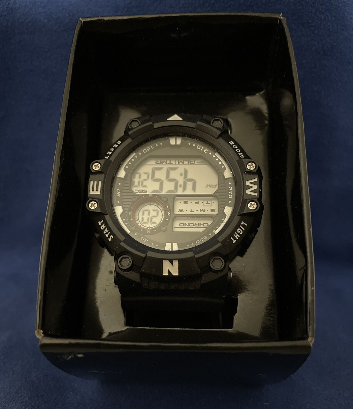 CVS Men’s Digital LED Electronic Military Sport Alarm Wristwatch NIB