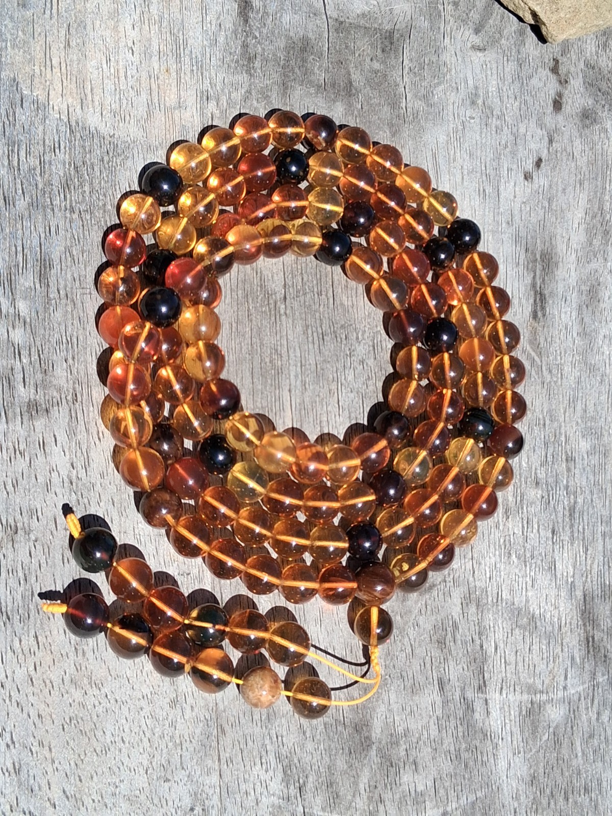 100% Natural Amber Multicolor Beaded Strand Necklace 125 pc., 11.2mm, 97.2 grams