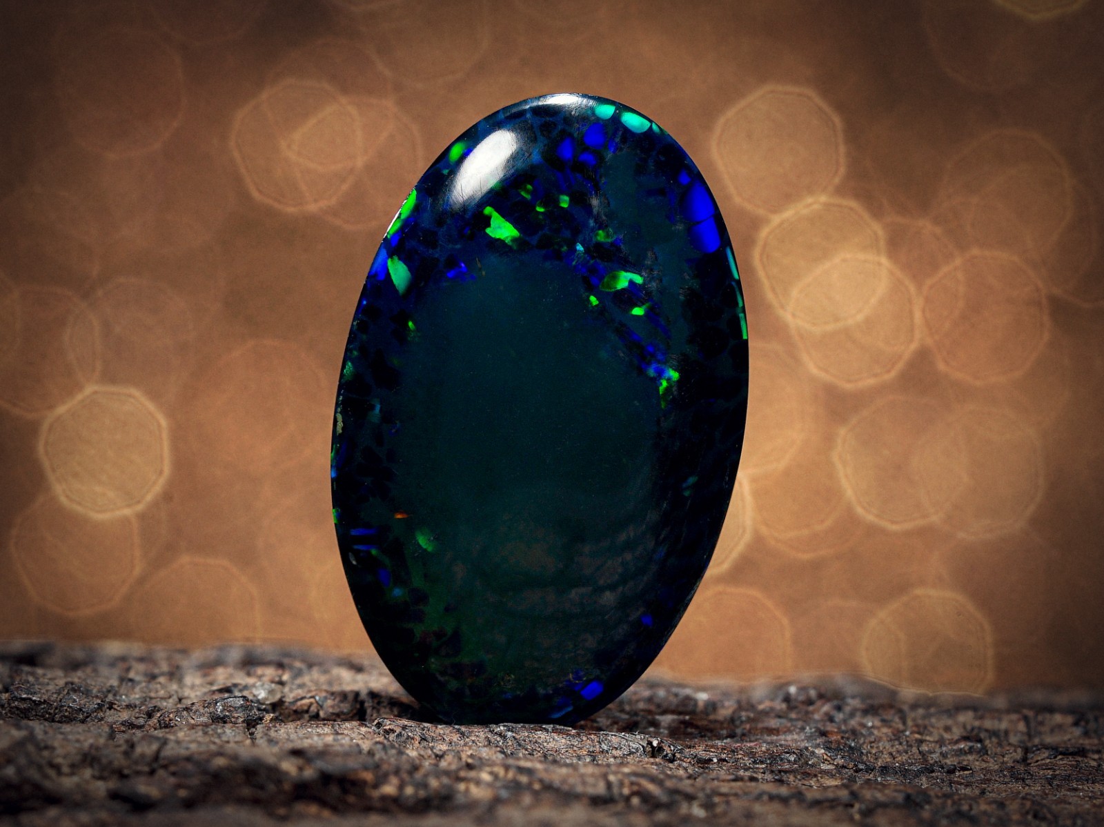 11.50 Ct Ethiopian Black Opal Oval Cabochon Honeycomb Fire Welo 22x14x7 mm