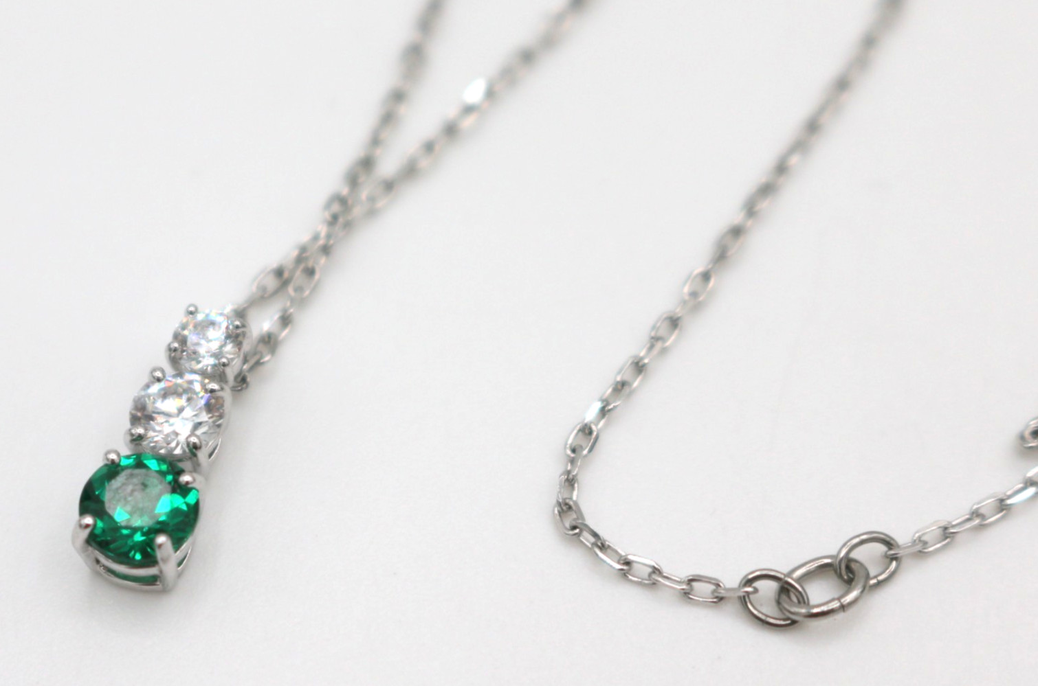 Swarovski Stilla Attract Pendant Necklace Green & Clear Crystals Rhodium Plated