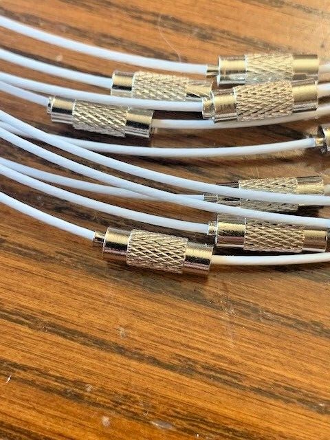 10 pcs White Memory Wire Choker Coated Necklaces with Silver Screw Clasps – 18″