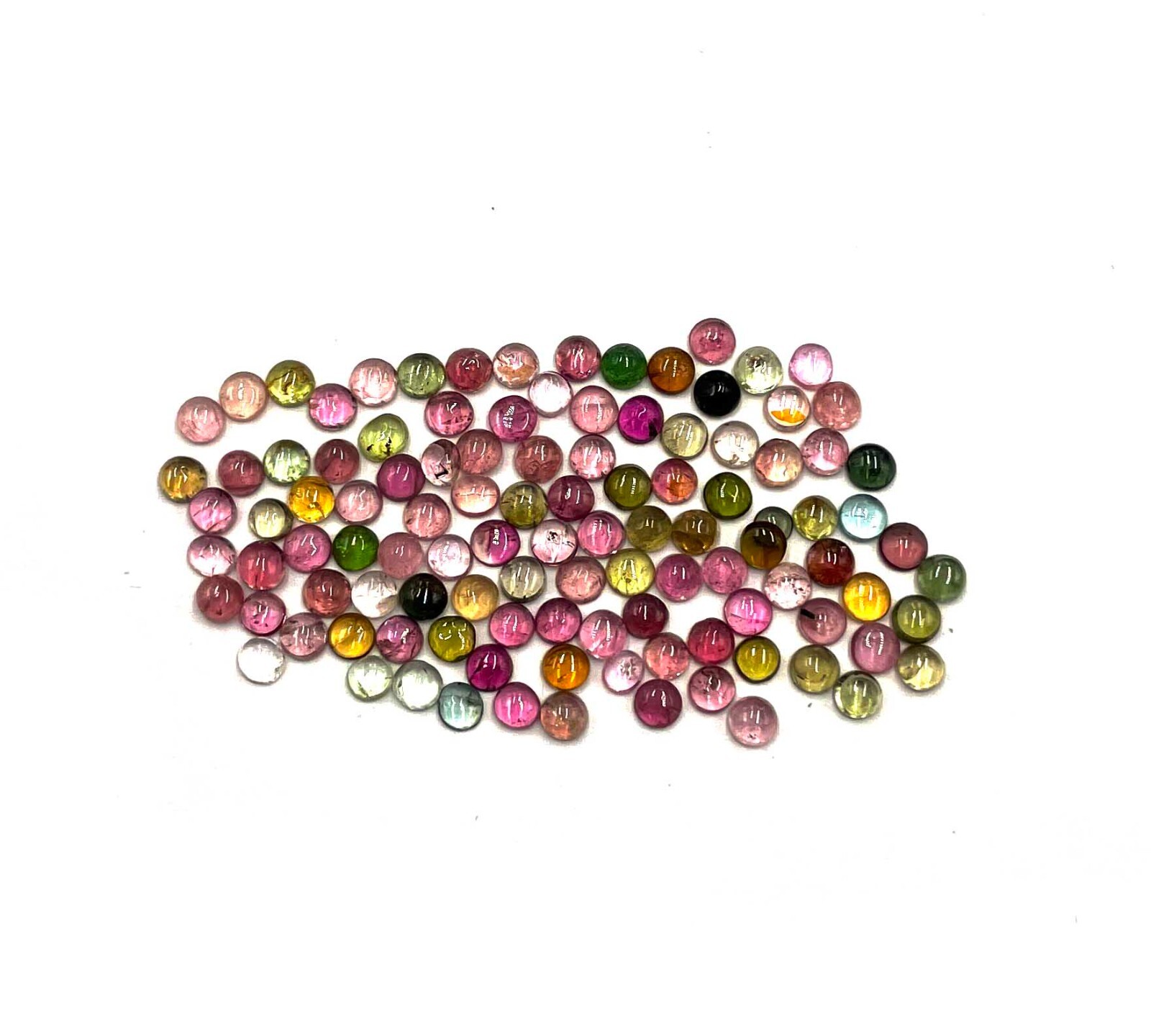 18 CT Natural Multi Tourmaline Round Cabochon Loose Gemstone 173 Pcs 2.50-3 MM