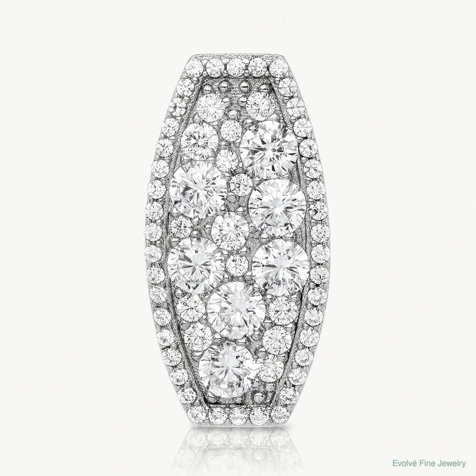 Sterling Silver Rhodium-Plated CZ Slide