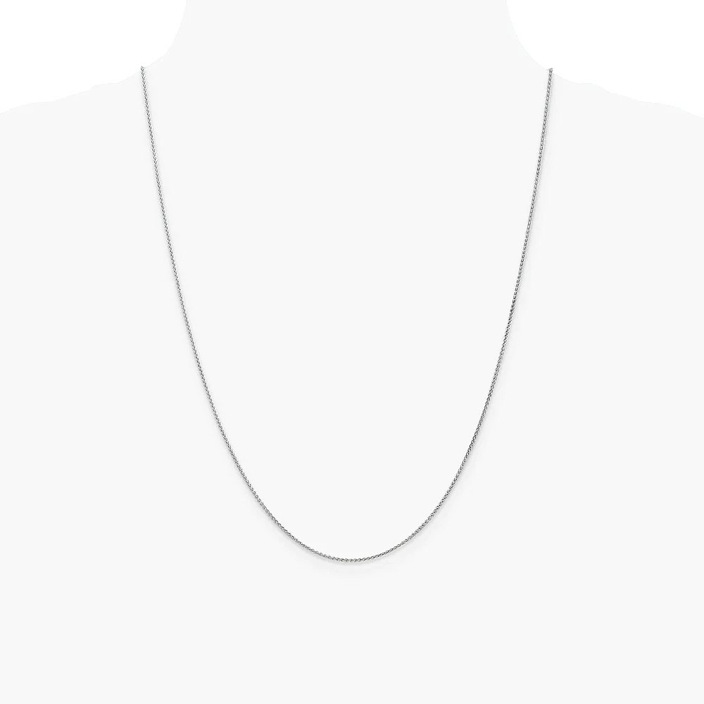14K White Gold 1.25mm Spiga Chain Necklace 16″-24″