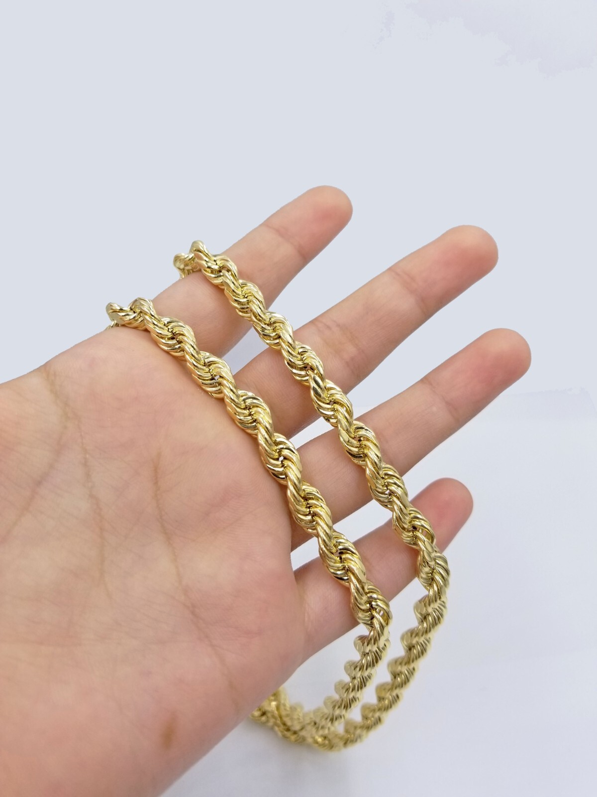 Real 14k Yellow Gold Rope Chain 6.5mm 24″ inch Long 14kt Men’s Necklace