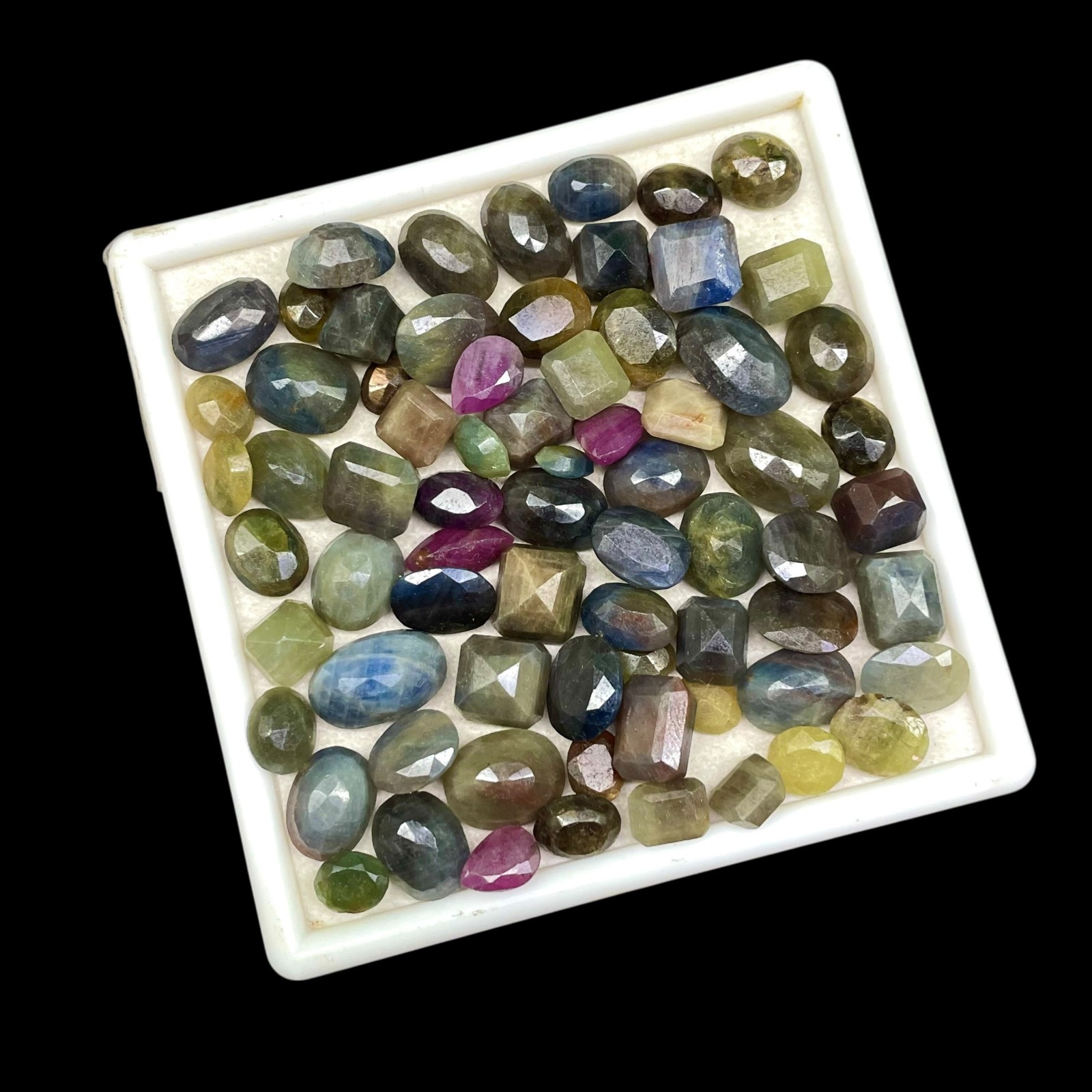Natural Unheated Multi Color Sapphire Lot 100 Cts Faceted Gemstones 9-15mm 12 Pc