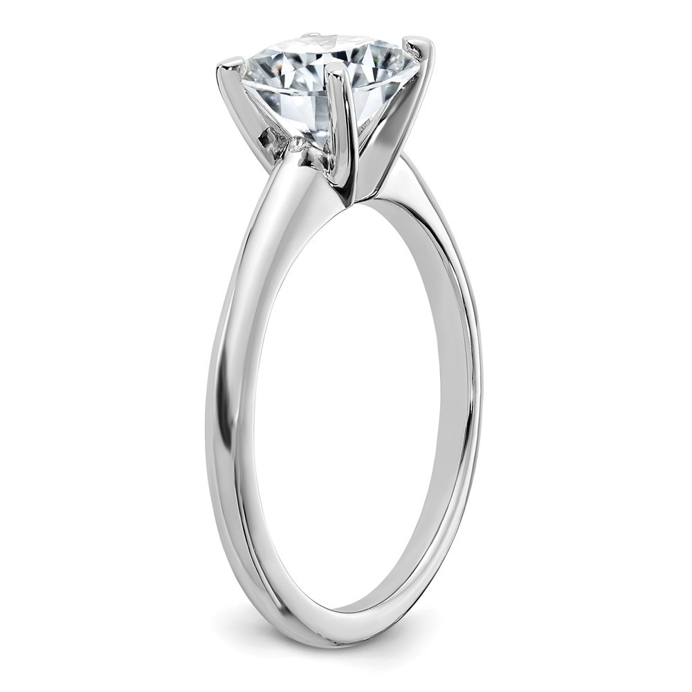14k White Gold 1 3/4ct Round Cut Moissanite Solitaire Engagement Ring Size 9