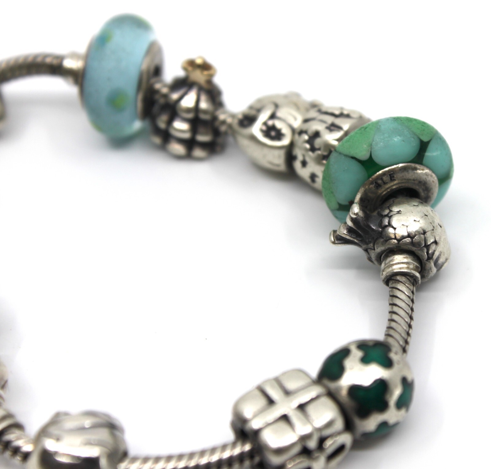 Sterling Silver Pandora 14 Charms Bracelet 7.5″inch Long