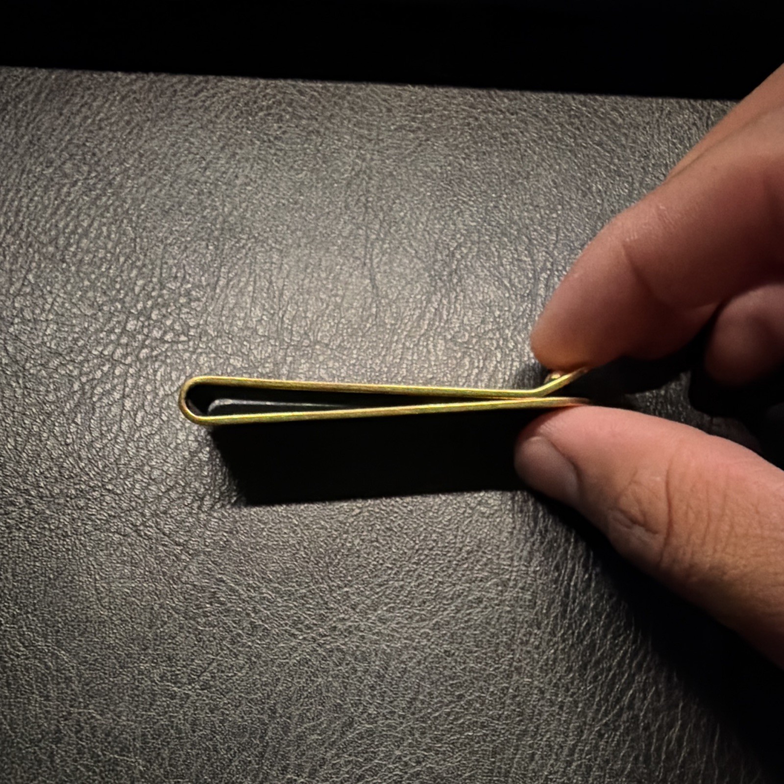 Saint Laurent Men’s Signed Gold Tone Bar Tie Bar/Clip Metal Tie Clip