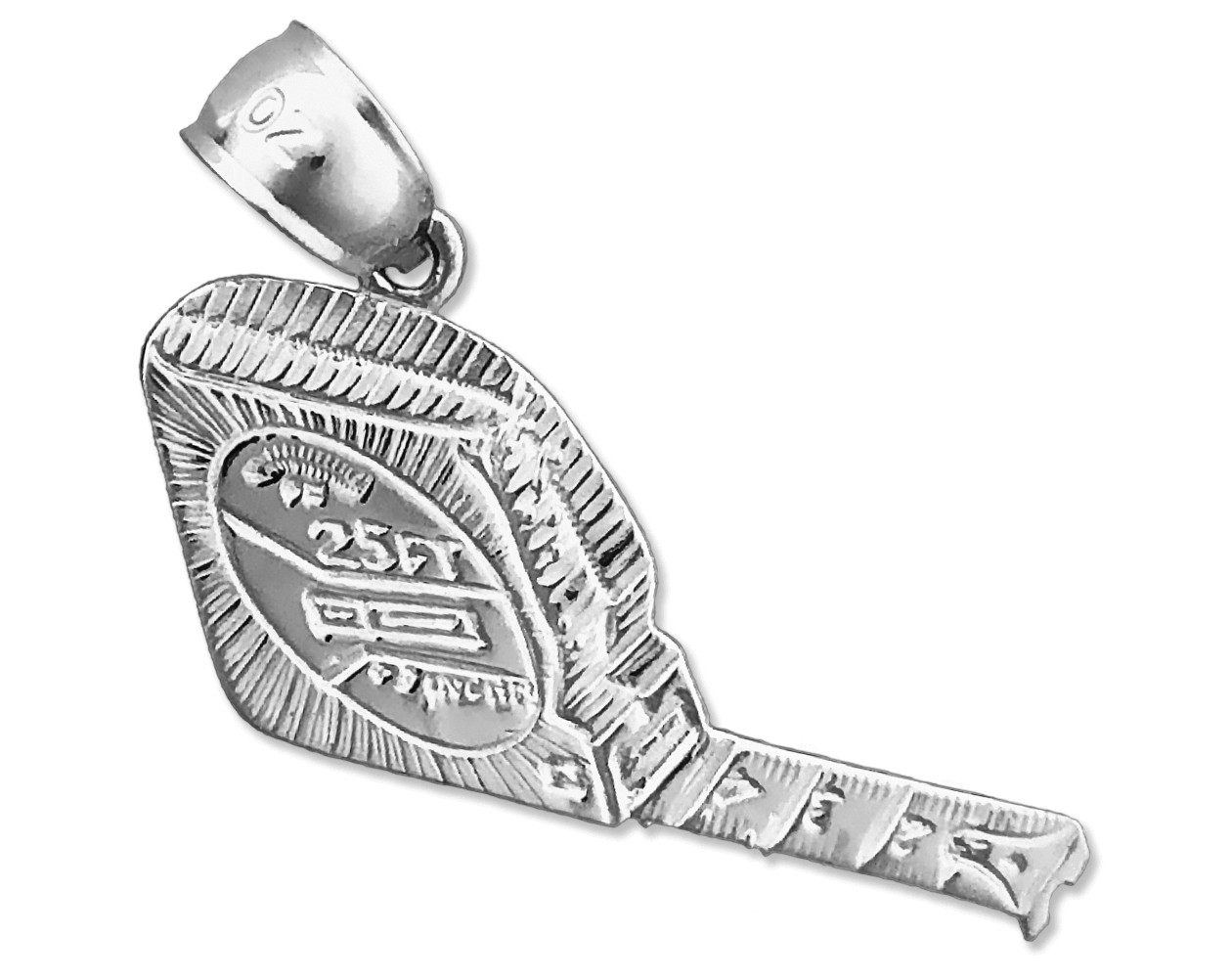 Rhodium Plated 925 Sterling Silver Tape Measure Charm