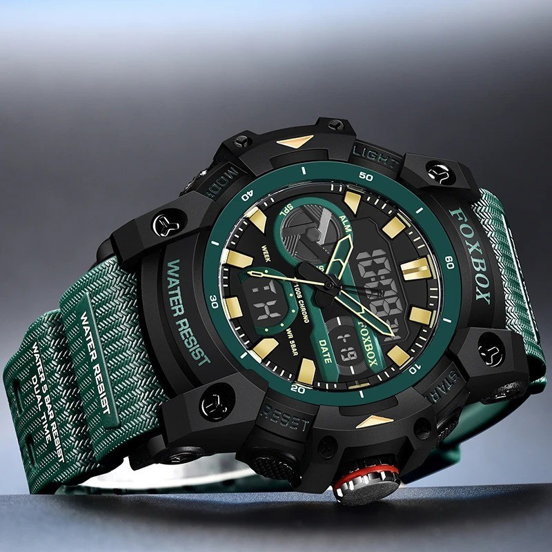 Men’s Watch Big Dial Quartz Digital Analog Luminous Waterproof Sports Wristwatch