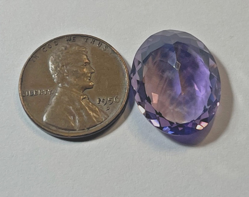 GENUINE AMETHYST OVAL FACETED GEM 14.70 CTS 19.3X15.1X8.8 MM BELOW WHOLESALE