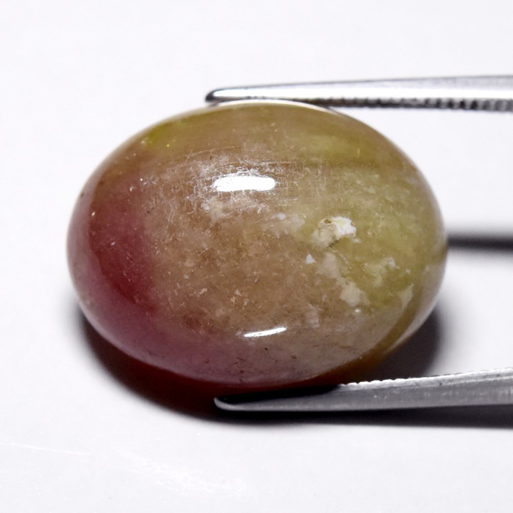 💎 27.61ct Oval Cabochon Pink Green Sapphire – Heated Glass Filled, Gemstone