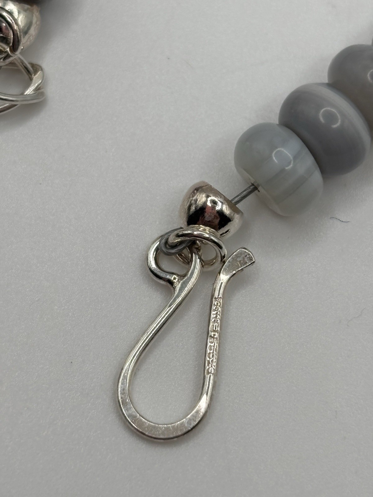 DTR Mine Finds by Jay King Gray Lace Agate Sterling Silver Necklace