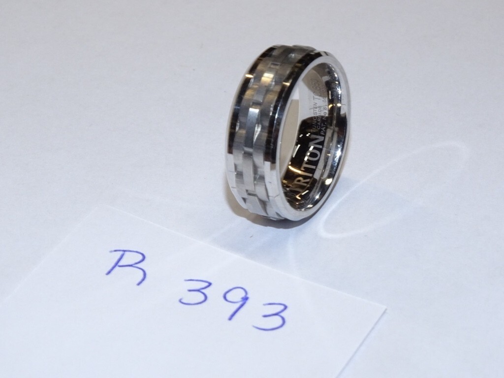 Triton Tungsten Carbide Wedding Ring 8mm Size 10 Center Brick Design #R393