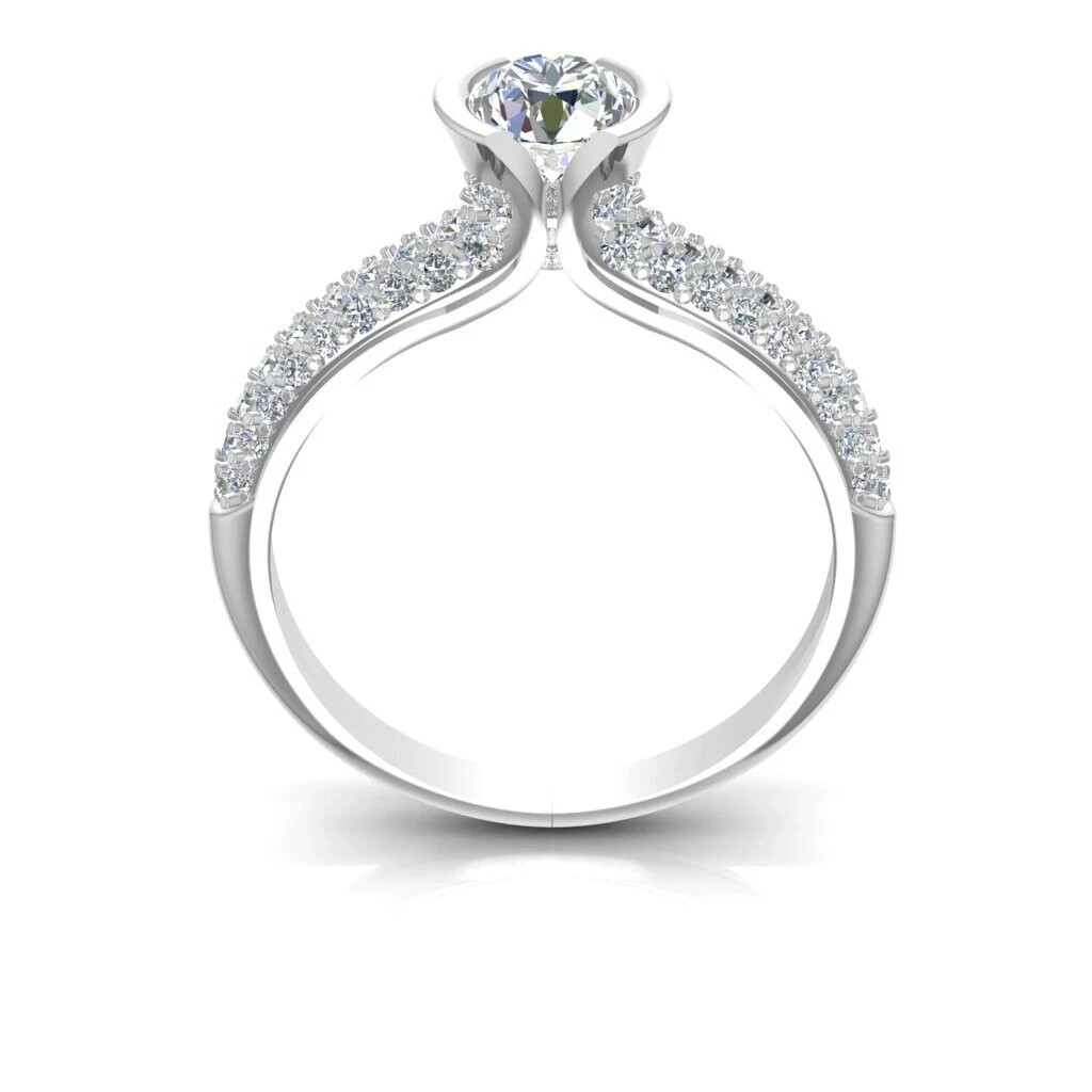 0.99 Ct Lab Created Diamond Engagement Proposal Ring 925 Sterling Silver Size 7